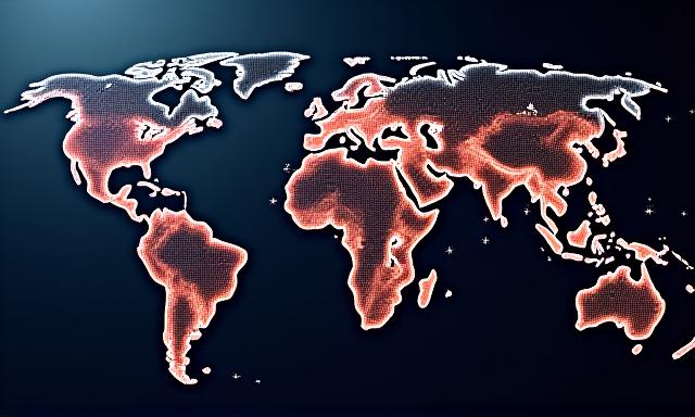 Global logistics map with predictive data overlays