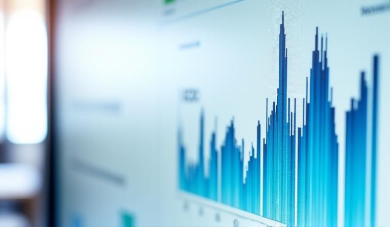 Close up of a highly detailed data dashboard showing climate trends and logistics routes